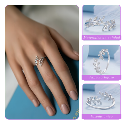 Helena | Elegante anillo de plata de ley inspirado en hojas