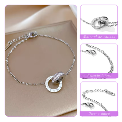 Emilia | Círculos Gemelos | Pulsera de Plata