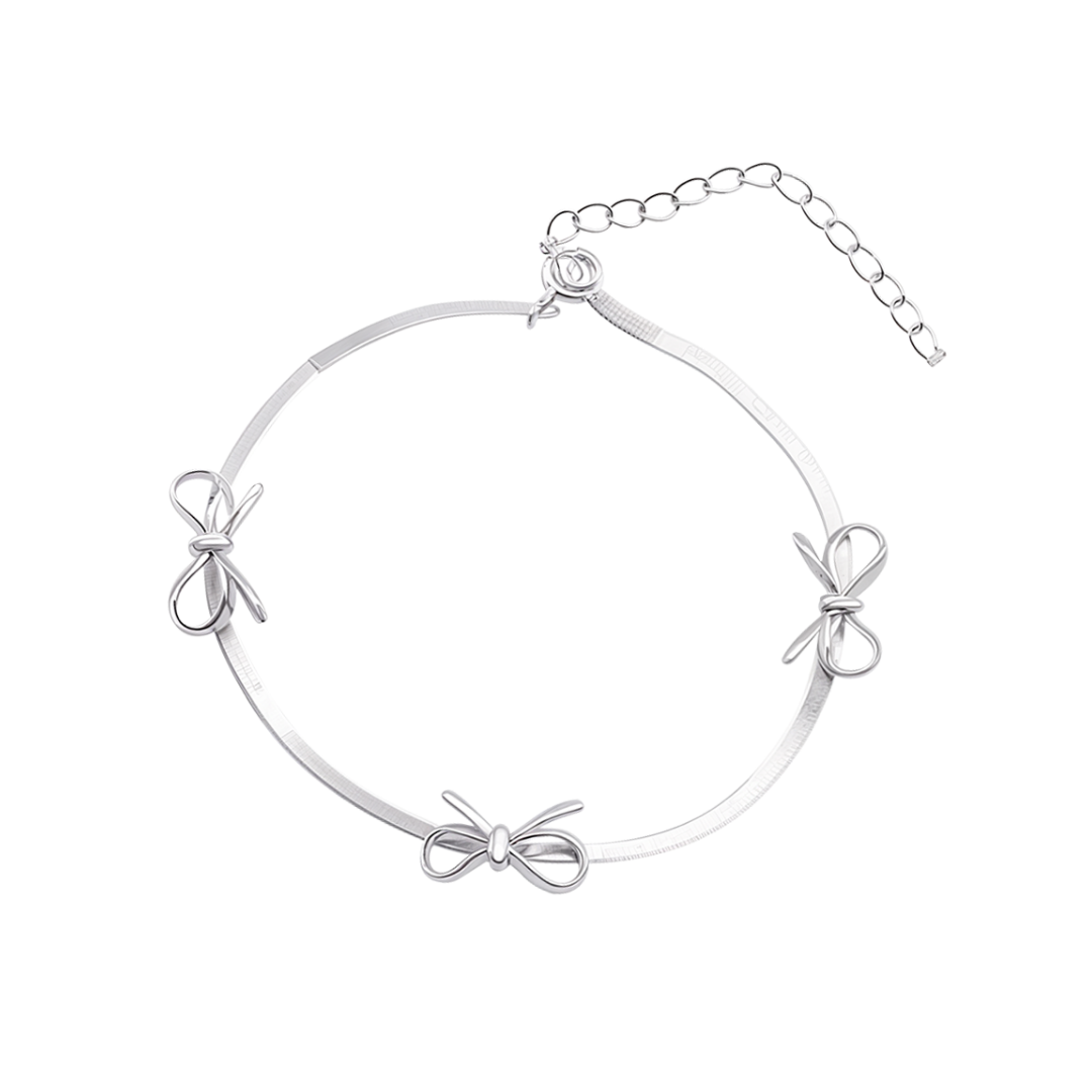 Flora | Delicados dijes de lazo | Pulsera de plata
