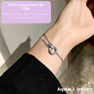 Emilia | Círculos Gemelos | Pulsera de Plata