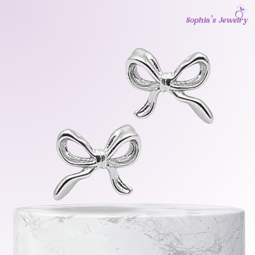 Aveline | Pendientes de mariposa con lazo | Pendientes de plata