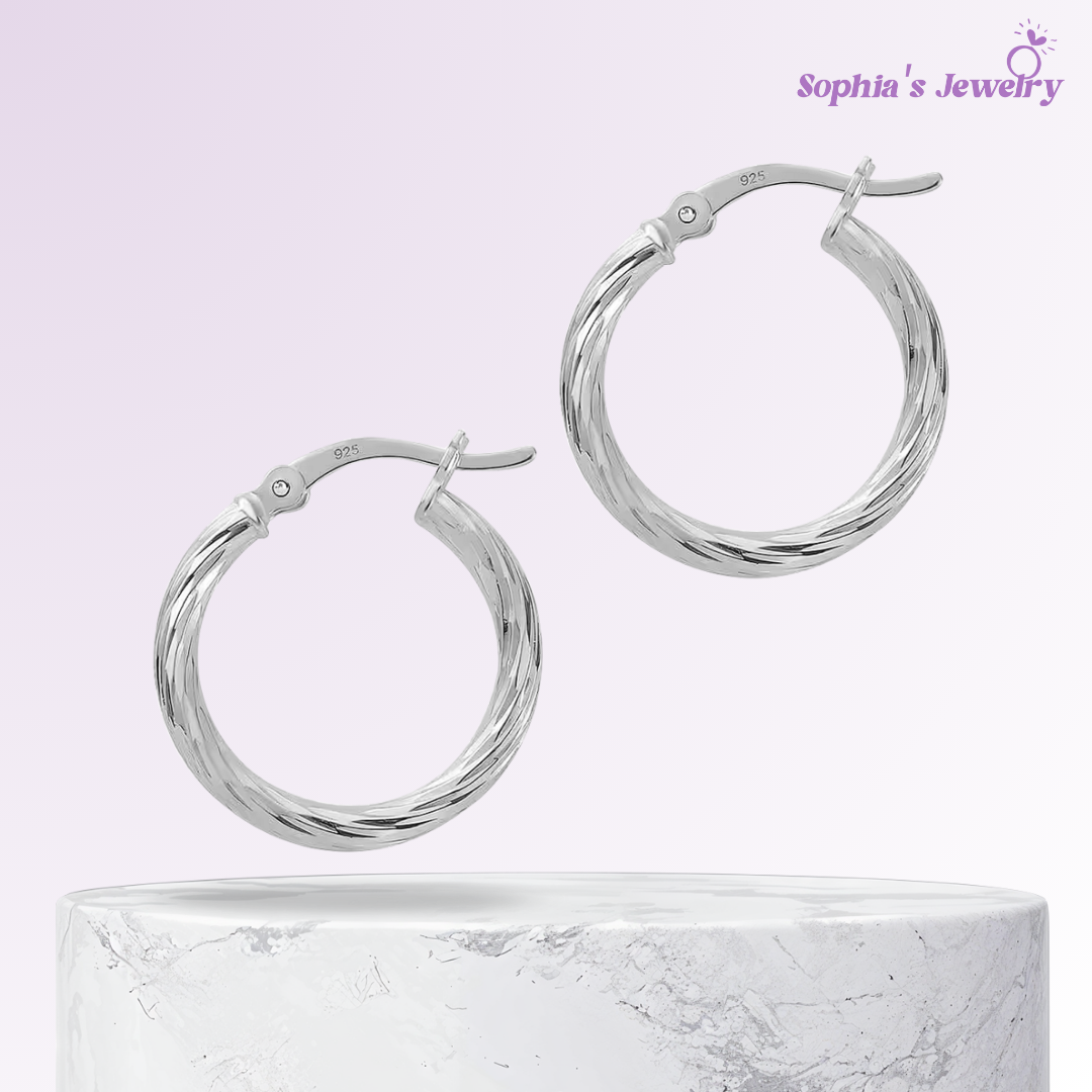 Allegra | Brillo Retorcido | Pendientes de Plata