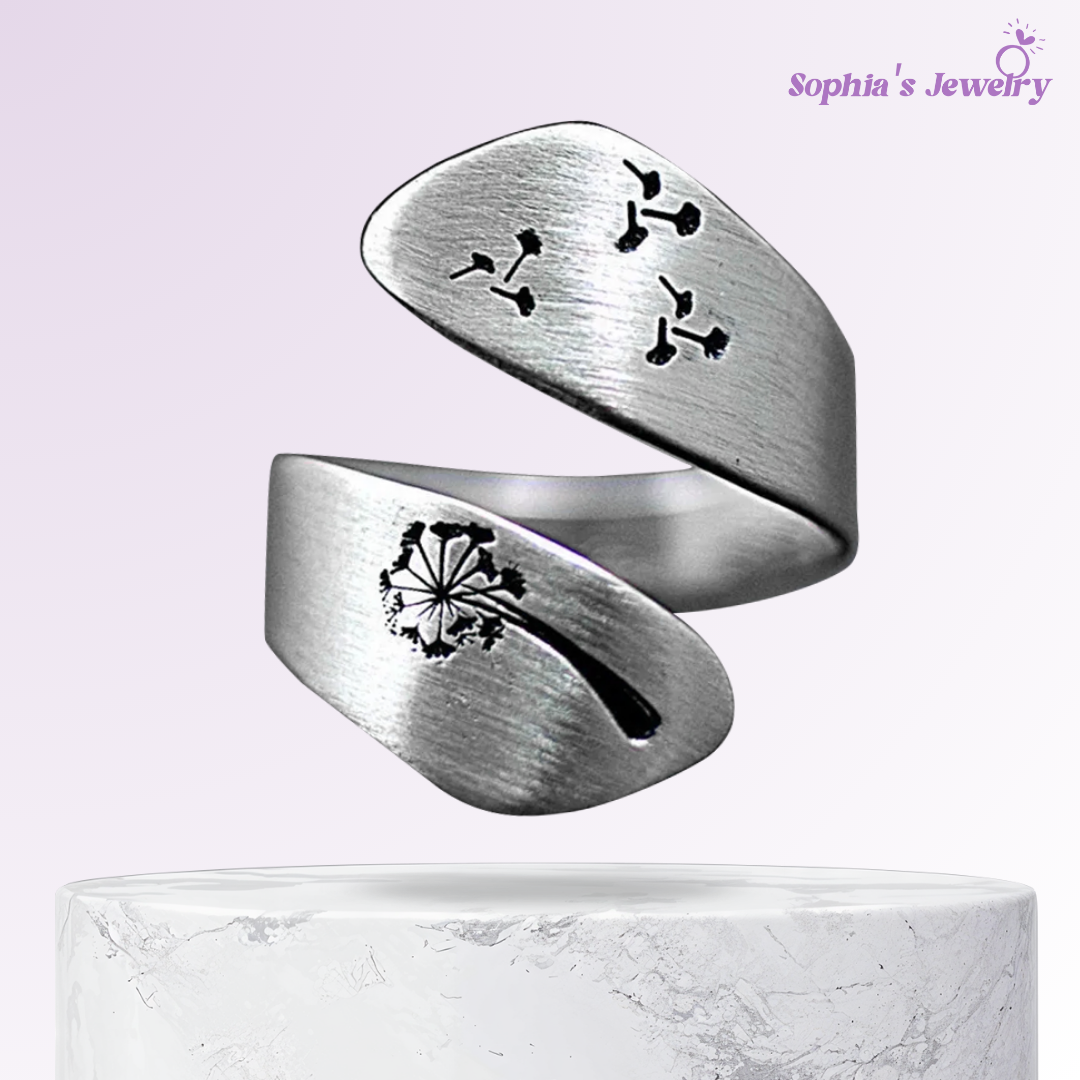 Agnes | Diente de león tallado | Anillo de plata
