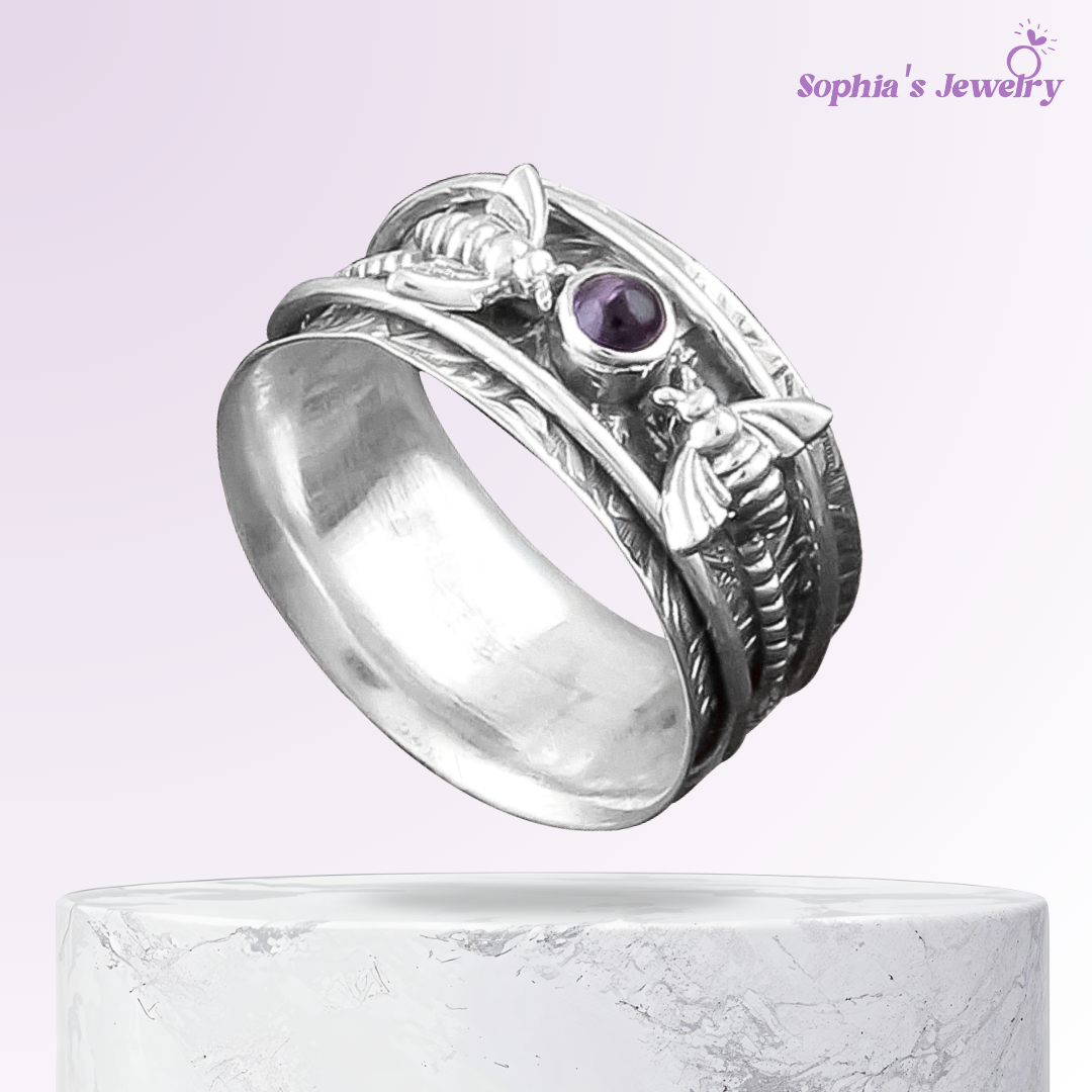 Ivie | Acento de abeja giratoria | Anillo de plata