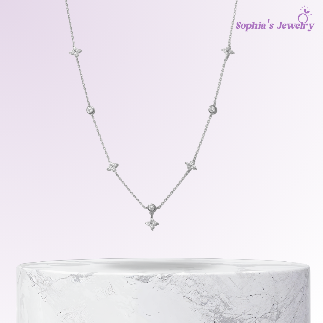 Harper | Trébol de cuatro hojas encantado | Collar de plata