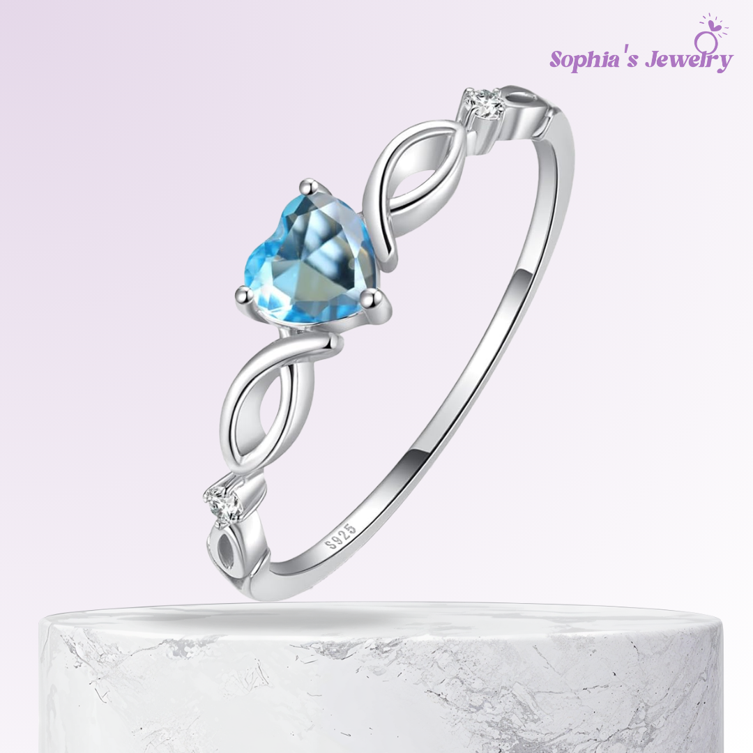 Amara | Zafiro Luz del corazón | Anillo de plata