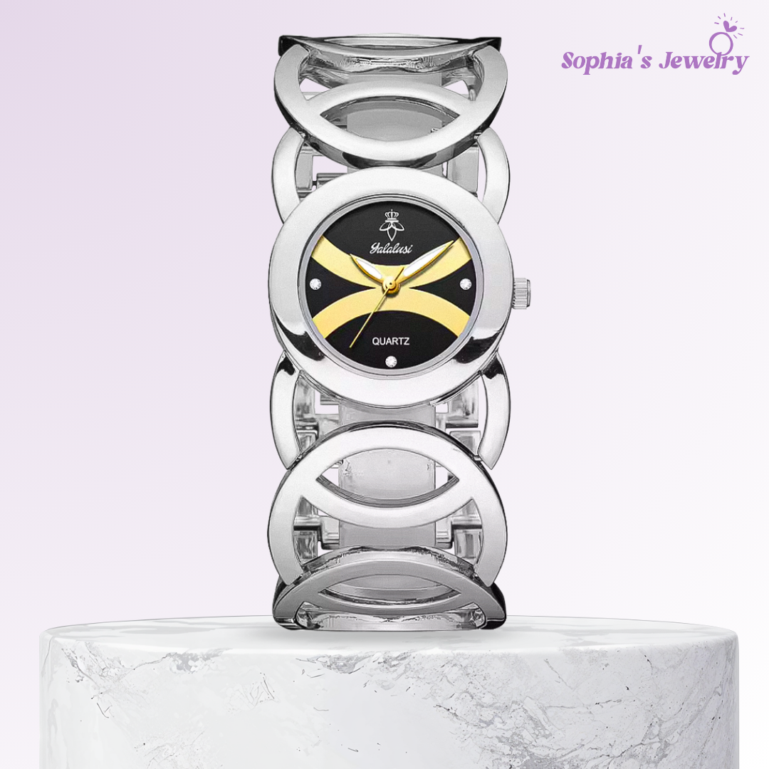 Serena | Elegante reloj con pulsera de círculos entrelazados