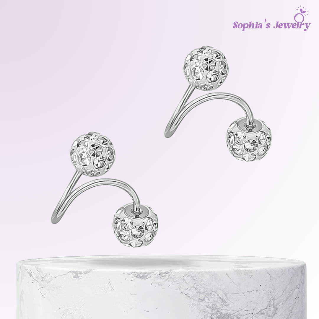 Jazmín | Piedras brillantes retorcidas | Pendientes de plata