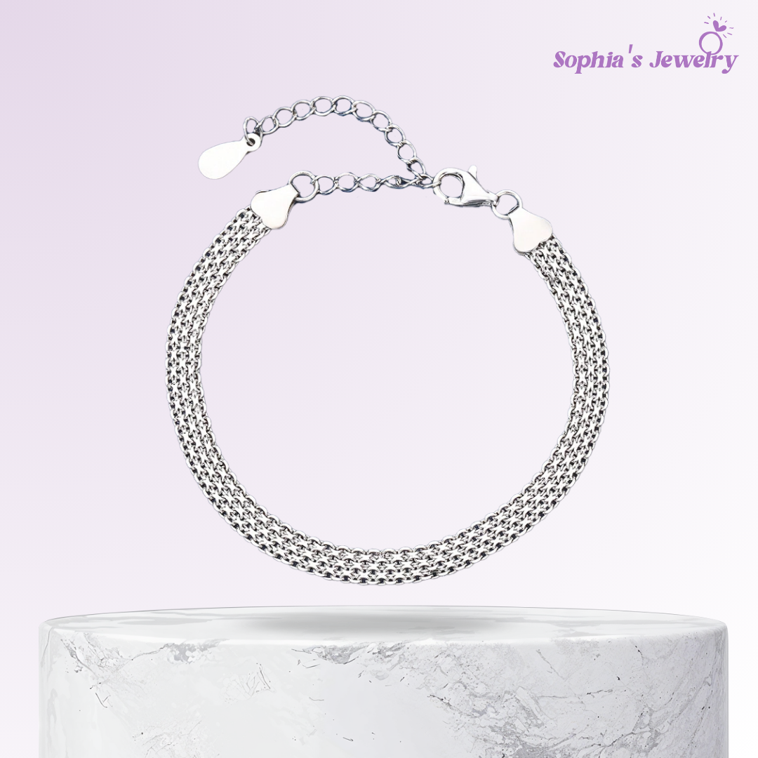 Avery | Malla de plata esterlina | Pulsera de plata