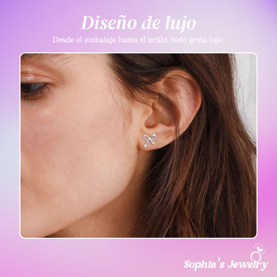 Aveline | Pendientes de mariposa con lazo | Pendientes de plata