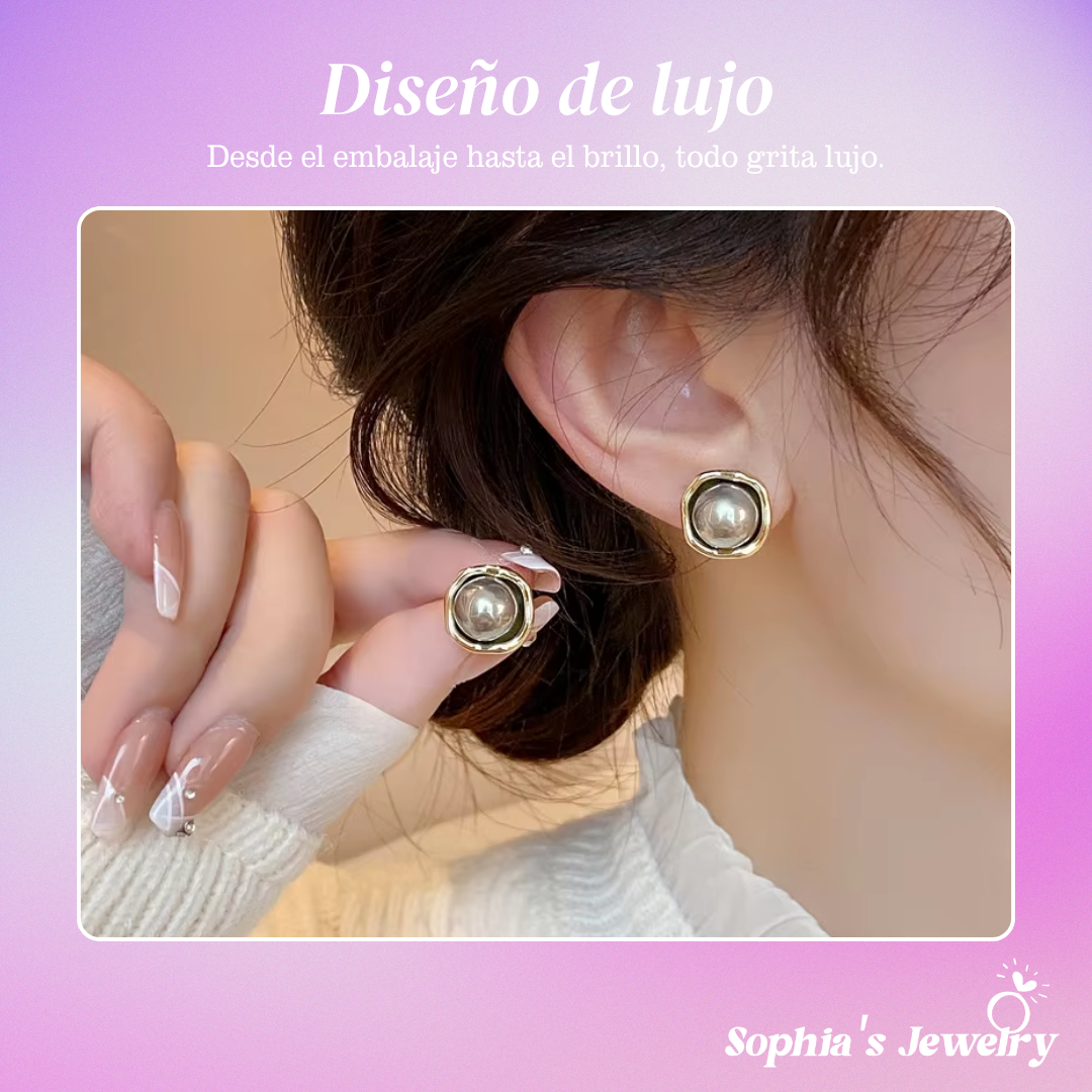 Faye | Perla Negra | Pendiente de Plata