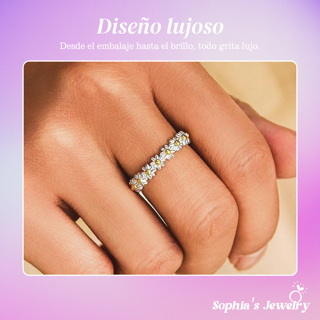 Amara | Flor de margarita | Anillo de plata