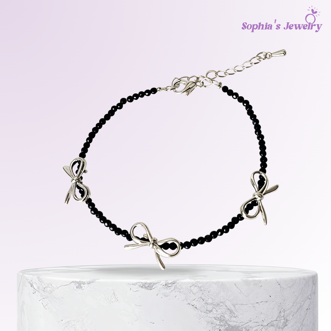Flora | Delicados dijes de lazo | Pulsera de plata