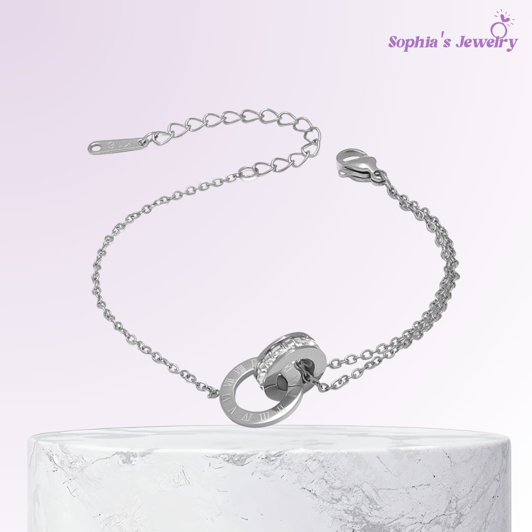 Emilia | Círculos Gemelos | Pulsera de Plata