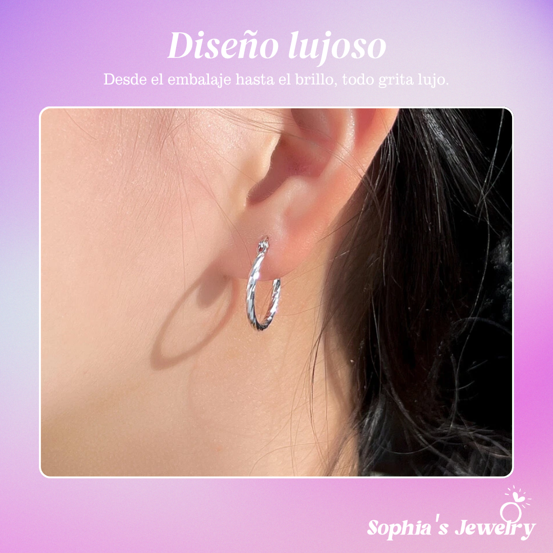 Allegra | Brillo Retorcido | Pendientes de Plata