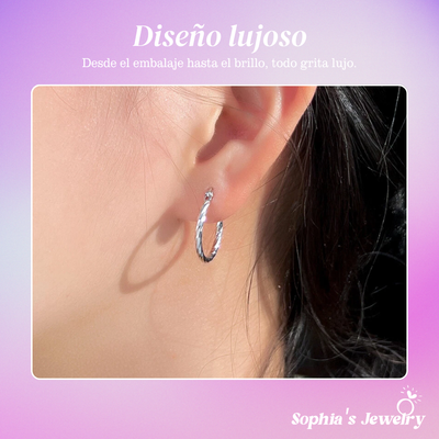Allegra | Brillo Retorcido | Pendientes de Plata