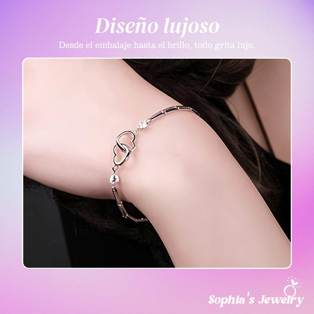 Esra | Corazón doble romántico | Pulsera de plata