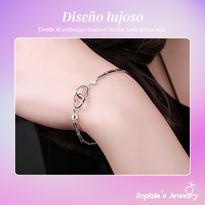 Esra | Corazón doble romántico | Pulsera de plata
