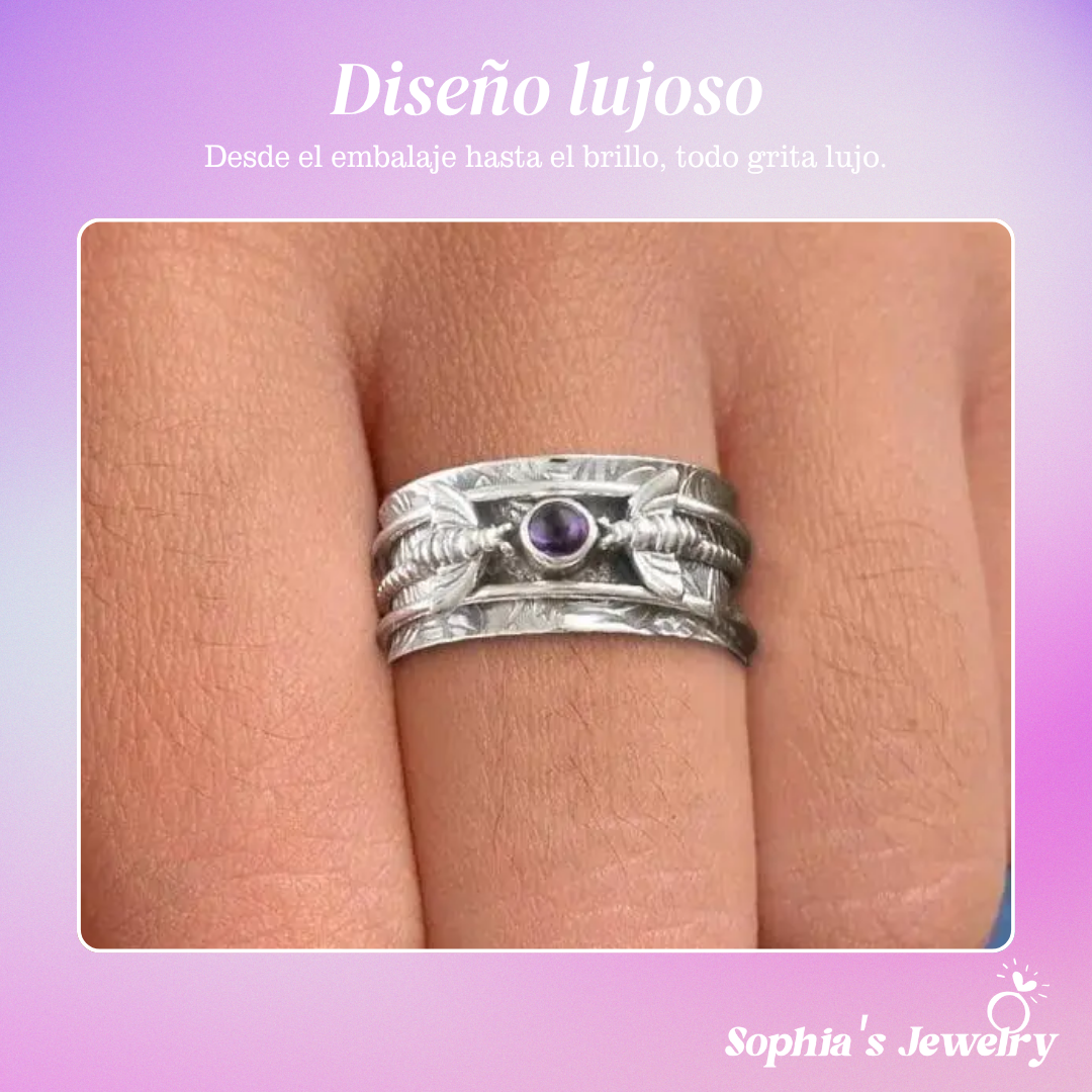 Ivie | Acento de abeja giratoria | Anillo de plata