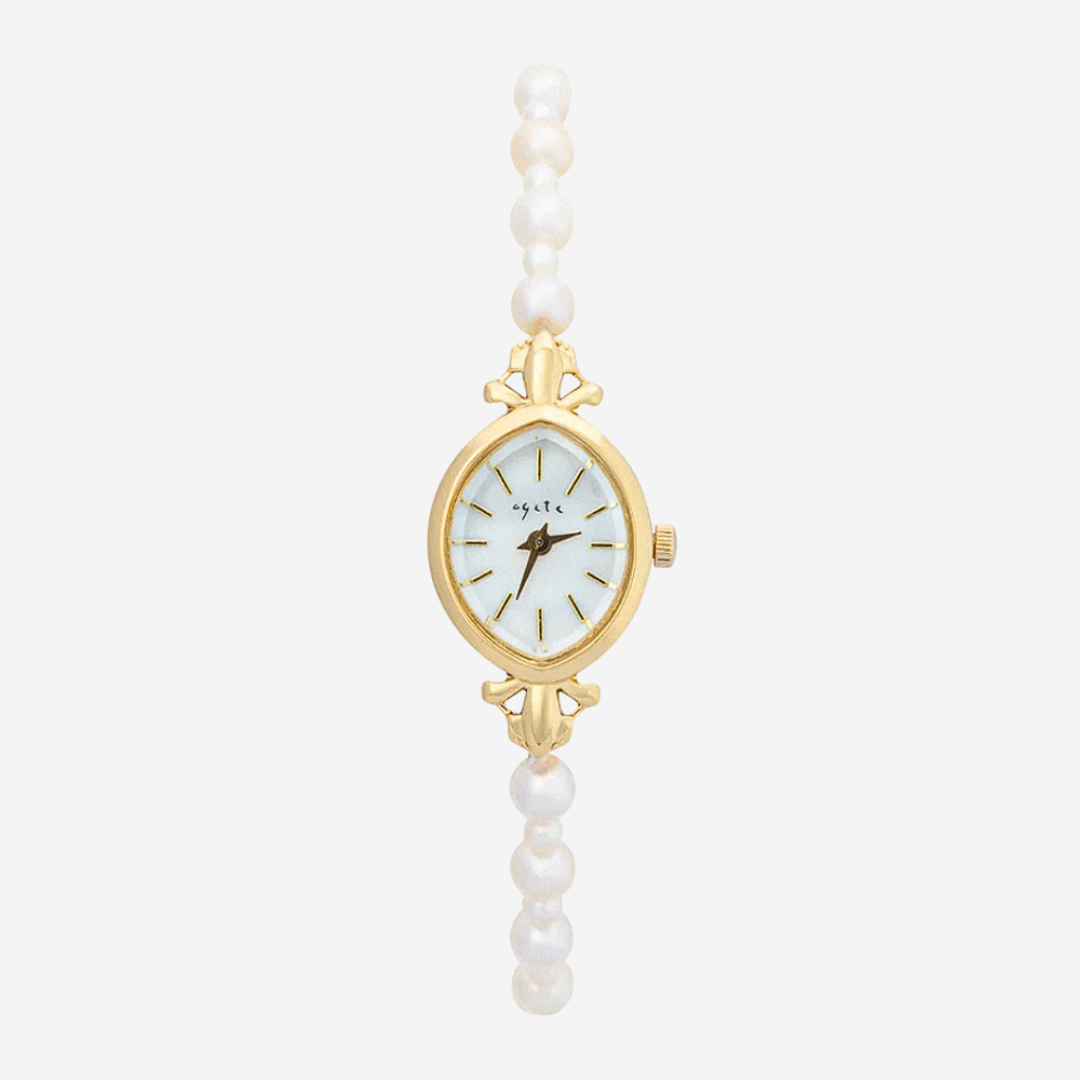Sylvie | Reloj de pulsera para mujer con detalles en oro y perlas