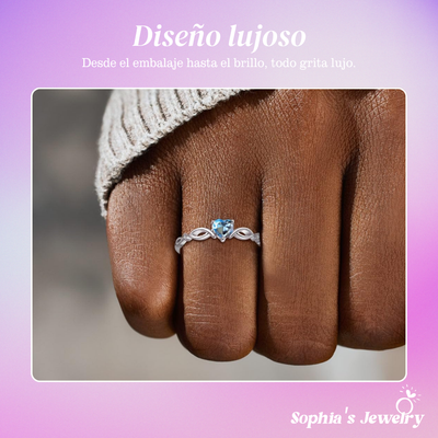 Amara | Zafiro Luz del corazón | Anillo de plata
