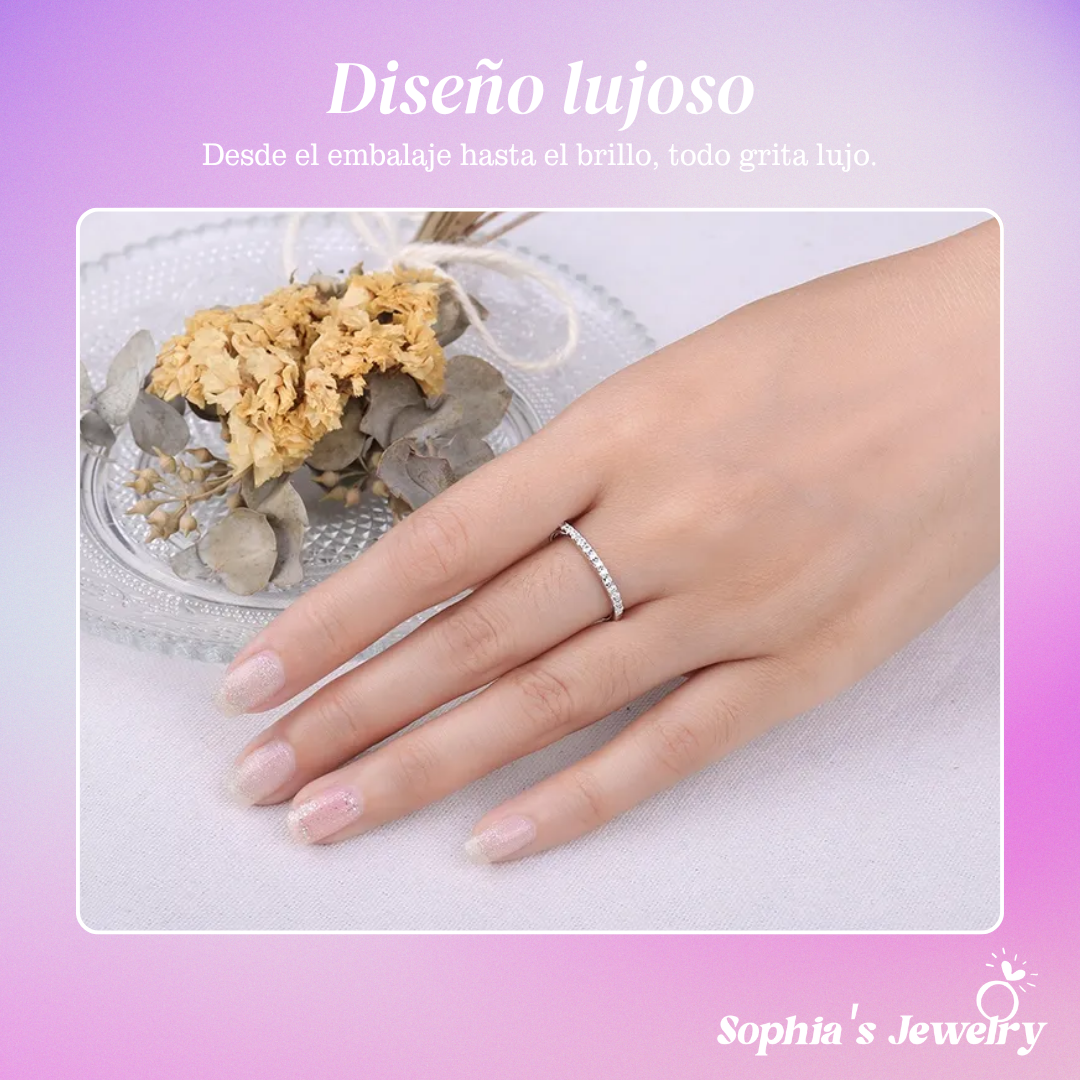 Carey | Delicada alianza de eternidad | Anillo de plata