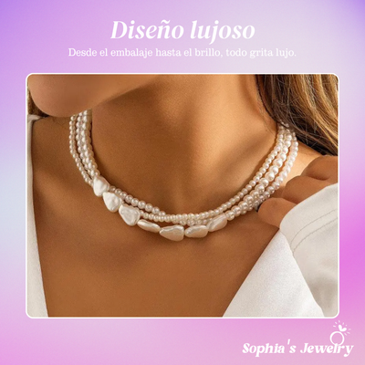 Isabella | Piedra blanca y perla Grace | Collar de plata