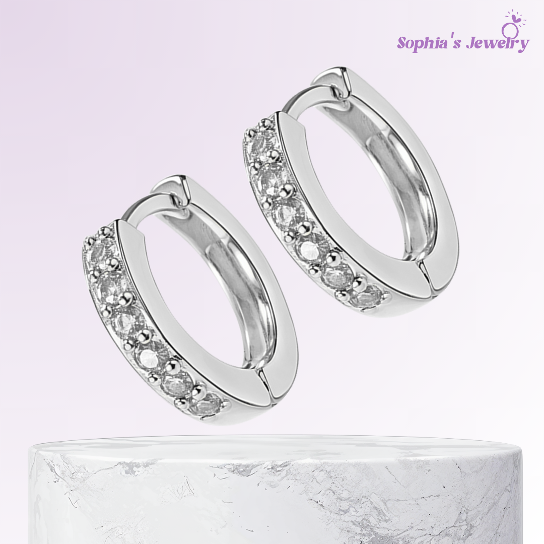 Esme | Aro con brillo vibrante | Pendientes de plata