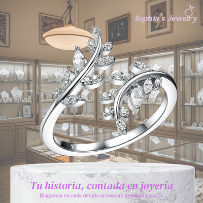 Helena | Elegante anillo de plata de ley inspirado en hojas