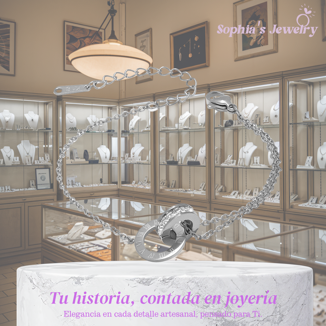 Emilia | Círculos Gemelos | Pulsera de Plata