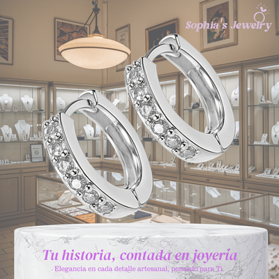 Esme | Aro con brillo vibrante | Pendientes de plata