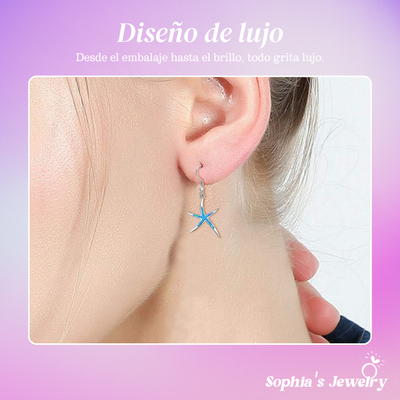 Abigail | Estrella de mar con brillo oceánico | Pendientes de plata