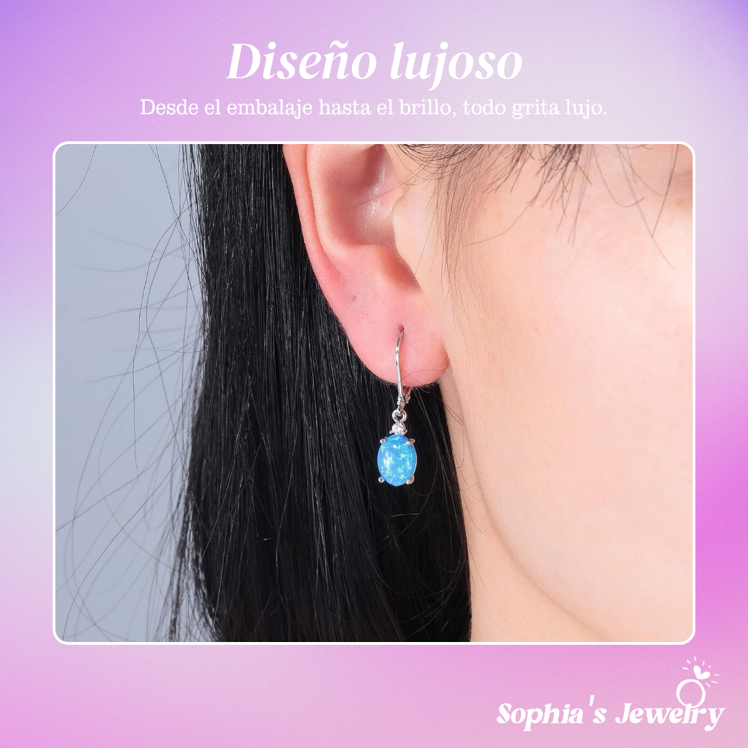 Barbara | Elegante gota de ópalo | Pendientes de plata
