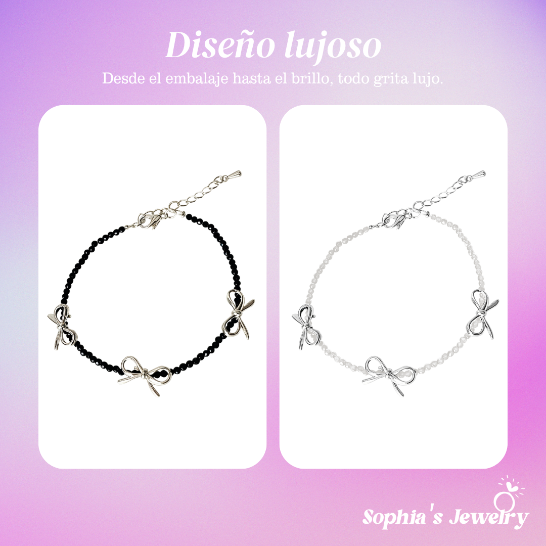 Flora | Delicados dijes de lazo | Pulsera de plata