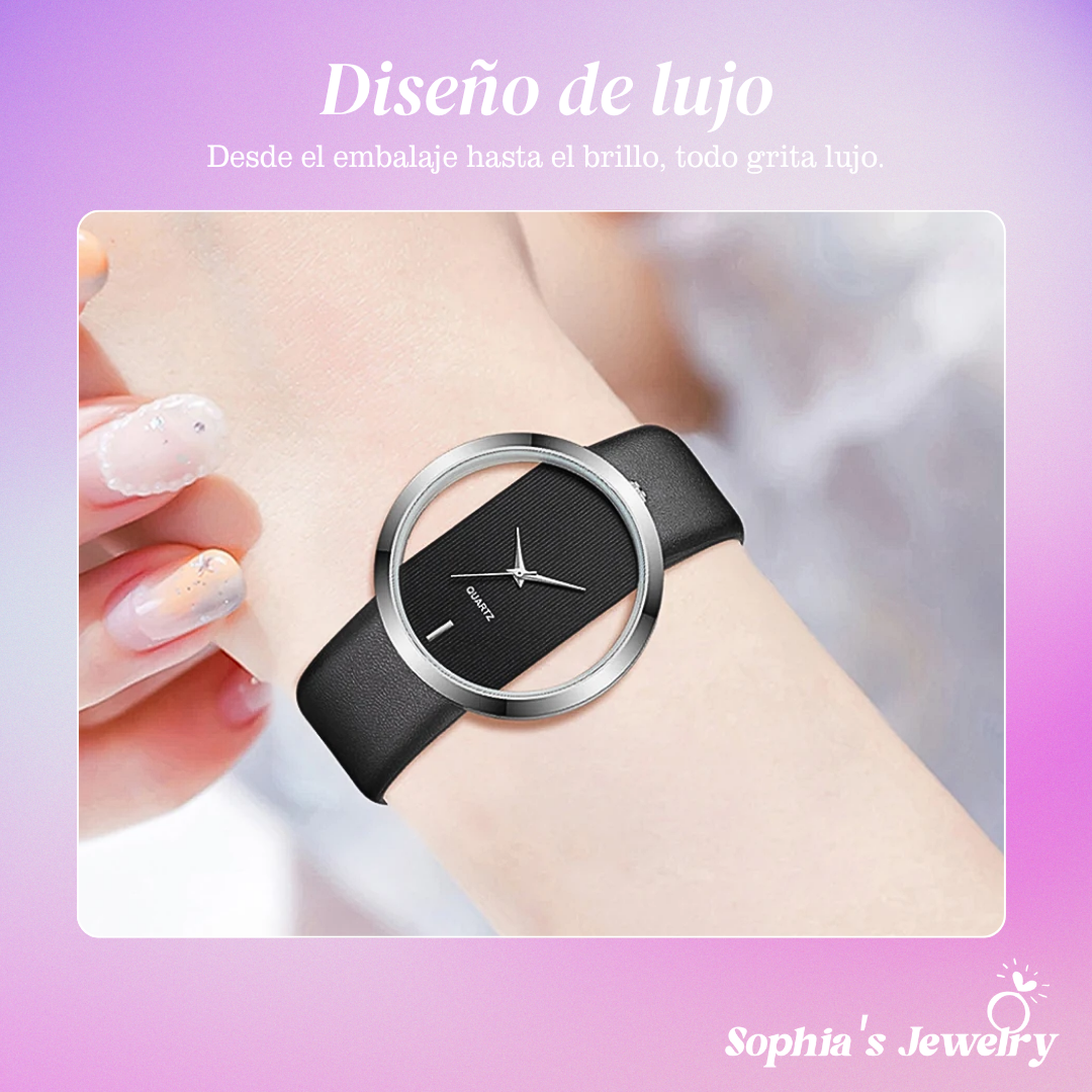 Amelia | Reloj de pulsera de cuarzo con esfera transparente