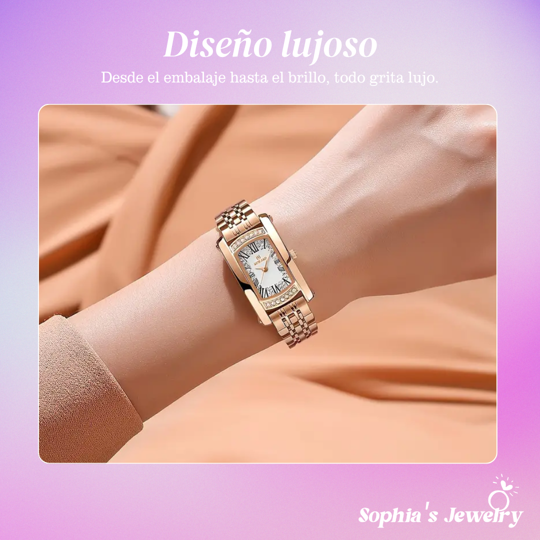 Reloj de pulsera para mujer con piedras preciosas ovaladas de estilo irlandés