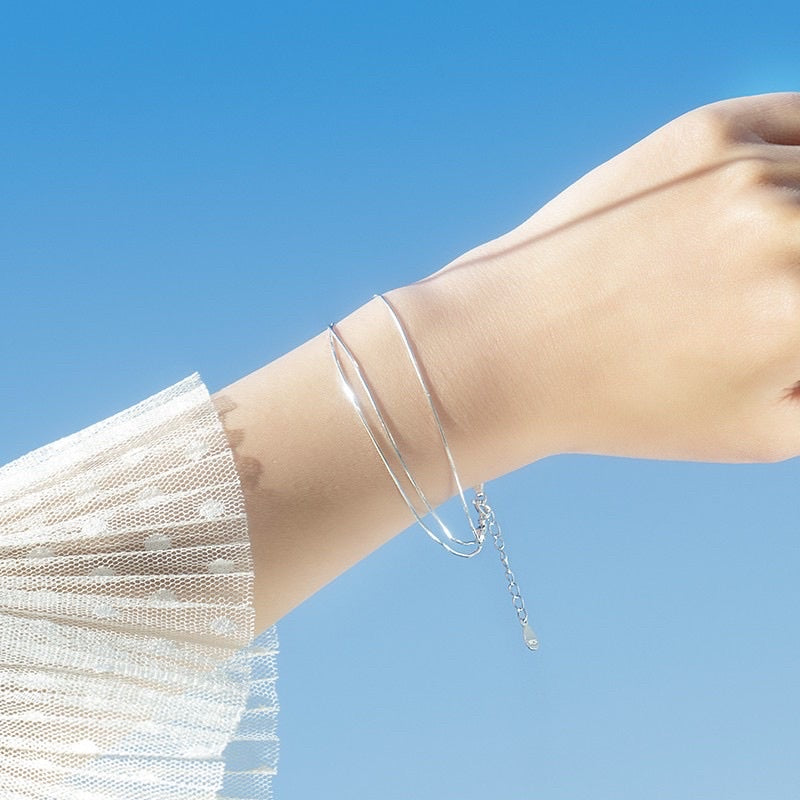 Regina | Elegancia multihilo | Pulsera de plata