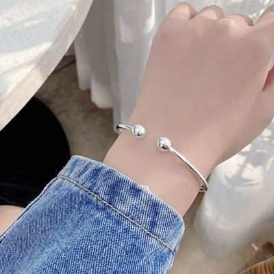 Noemi | Doble Bola Versátil | Pulsera de Plata