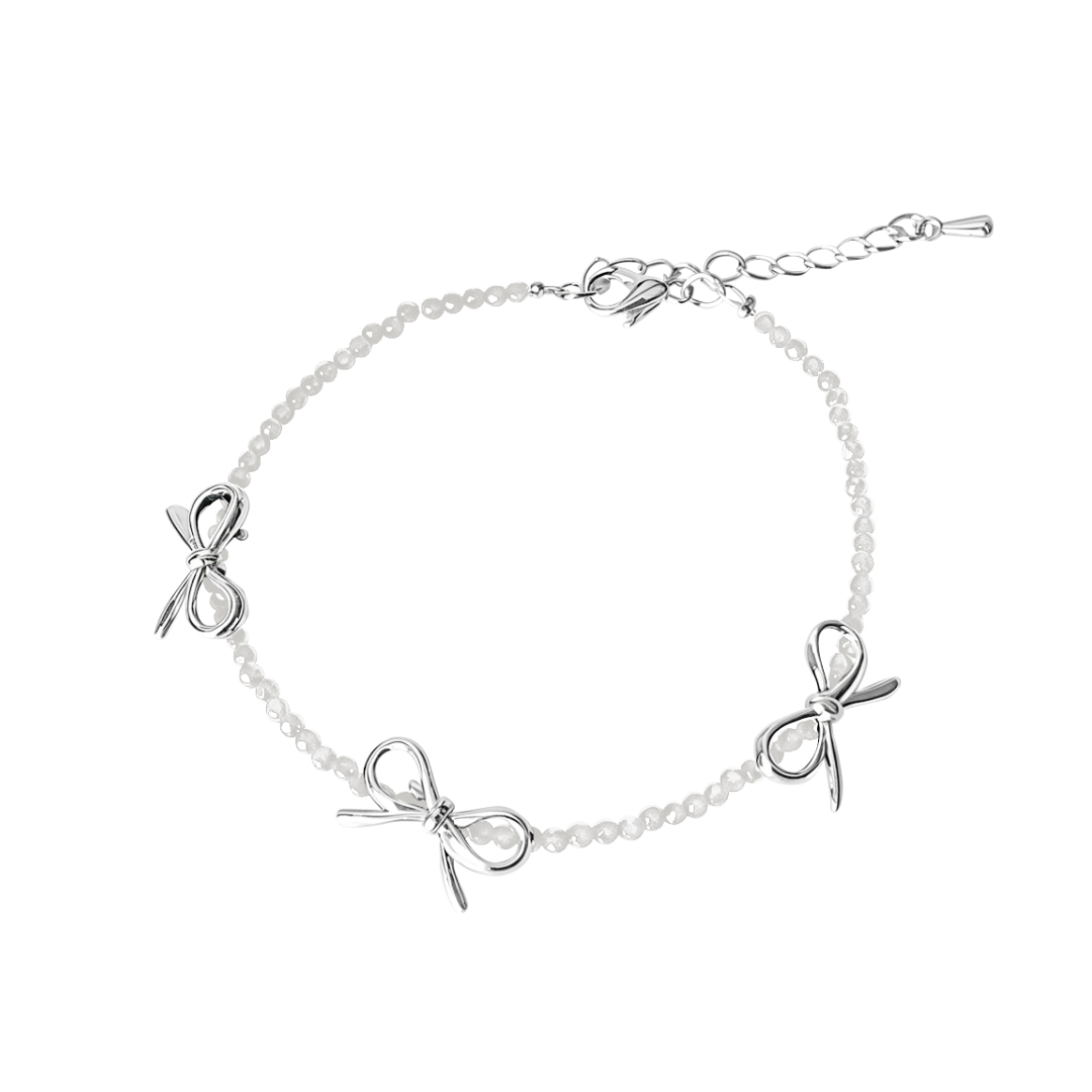 Flora | Delicados dijes de lazo | Pulsera de plata