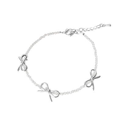 Flora | Delicados dijes de lazo | Pulsera de plata