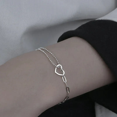 Stacey | Charm de corazón abierto | Pulsera de plata