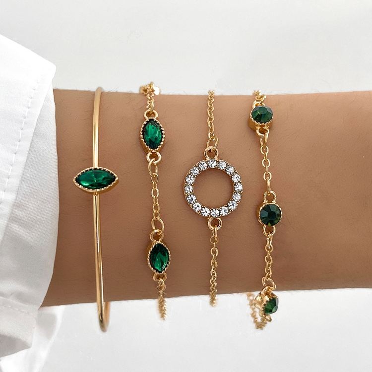 Conjunto de pulseras de hojas de éter