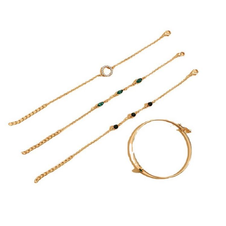 Conjunto de pulseras de hojas de éter