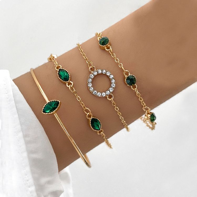 Conjunto de pulseras de hojas de éter