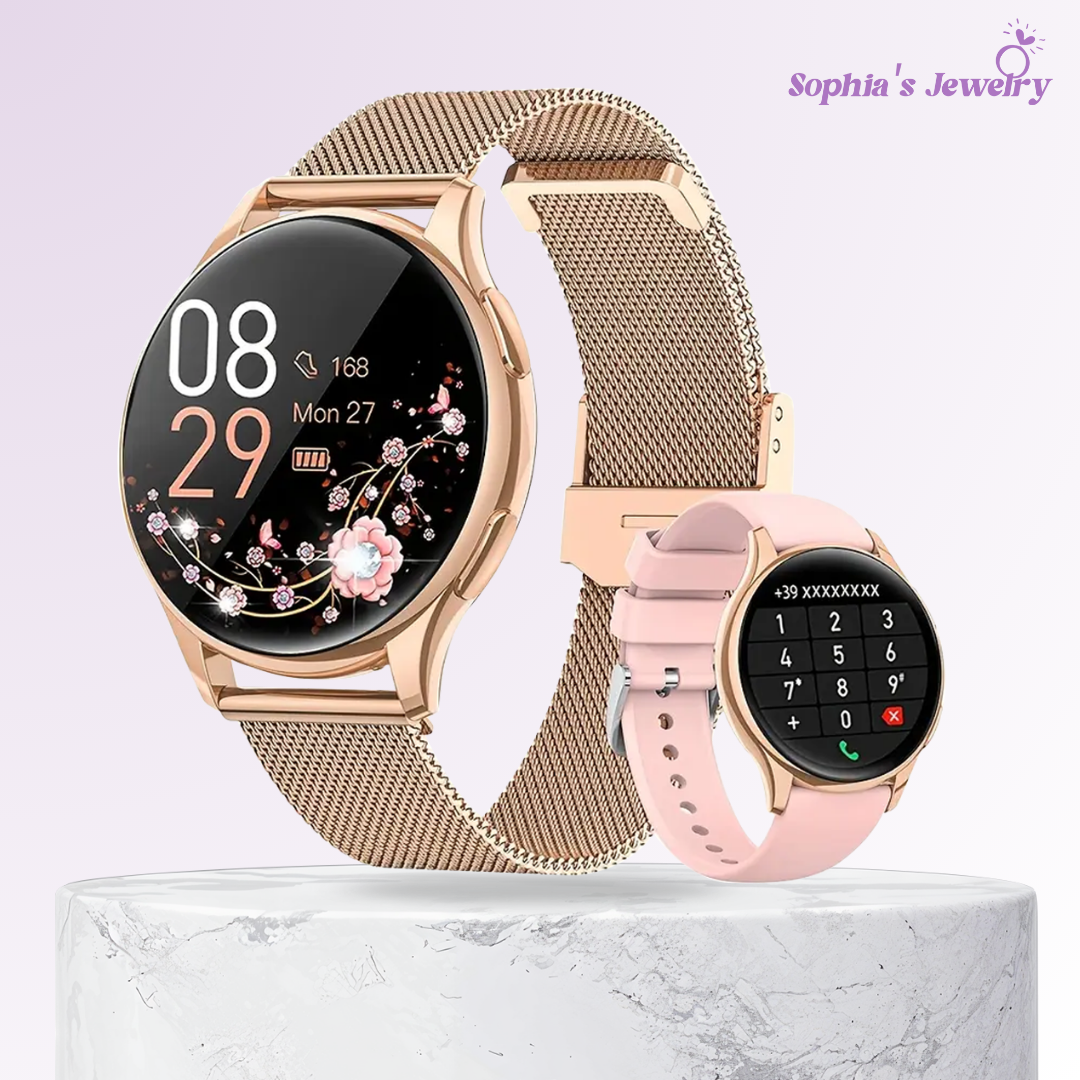 Viona | Reloj inteligente redondo resistente al agua con seguimiento de actividad física y salud