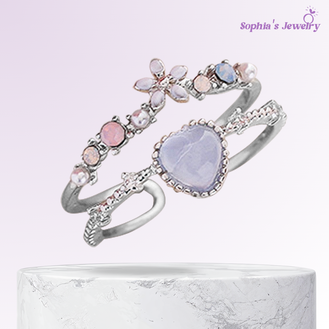 Selene | Resplandor de piedra azul | Anillo de plata