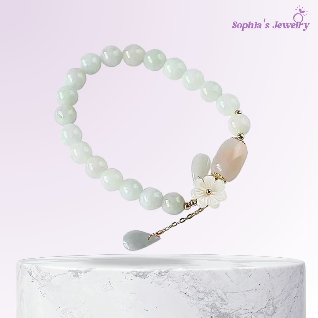 Shirley | Flores elegantes con perla | Pulsera de plata