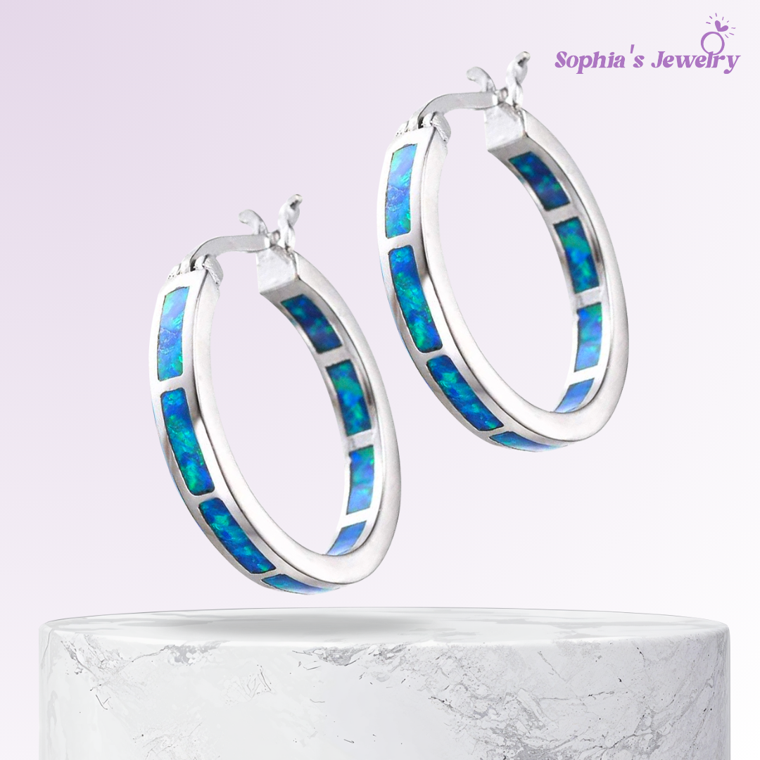 Cassandra | Ópalo Sueño del océano | Pendientes de plata