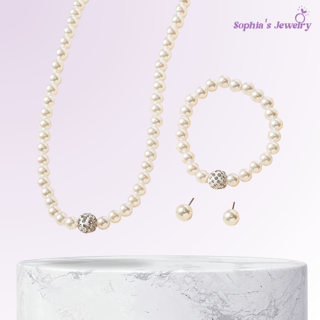 Zela | Elegancia clásica con perlas | Conjunto de joyas de plata