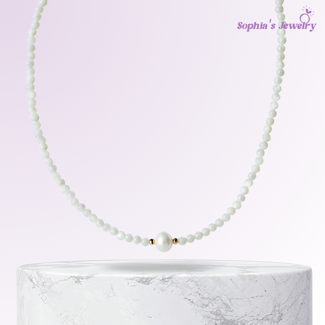 Seraphina | Brillo clásico de perlas | Collar de plata